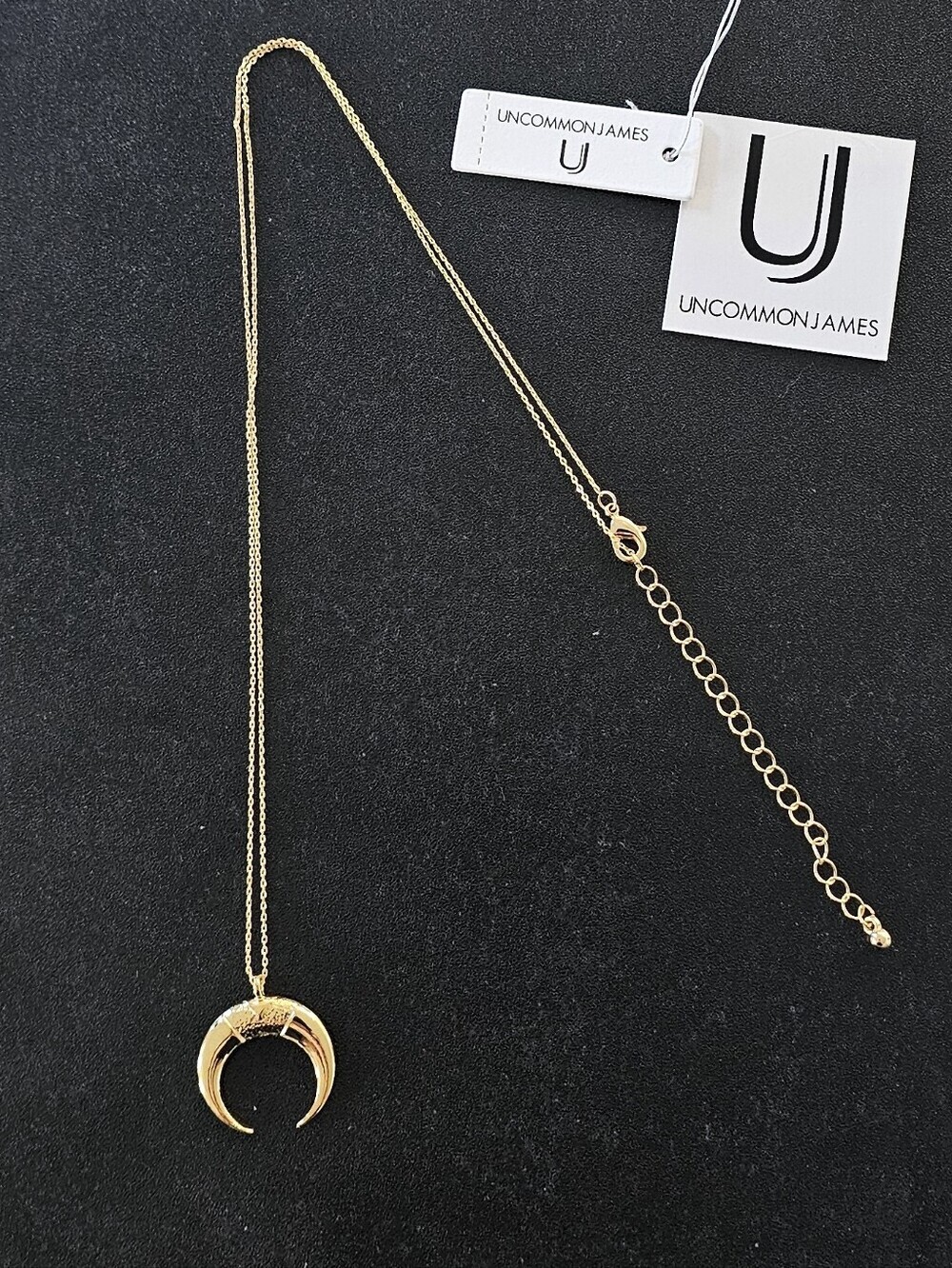 Uncommon James Barnd New Gold-Tone Double Horn Crescent Necklace